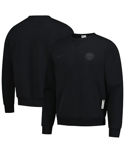 Nike Men's Black Denver Nuggets Authentic Standard Issue Travel Dri-fit Pullover Sweatshirt
