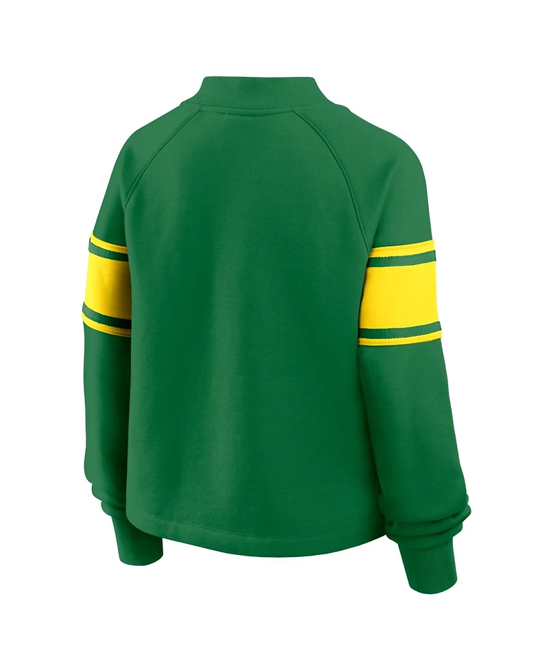Fanatics Women's Green Oregon Ducks Oversized Hometown Premium Punt Coverage Raglan Pullover Sweatshirt