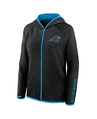 Fanatics Women's Black Carolina Panthers Redzone End Around Pass Raglan Full-Zip Hoodie