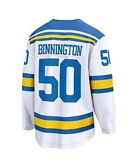 Fanatics Men's Jordan Binnington White St. Louis Blues Away Breakaway Player Jersey