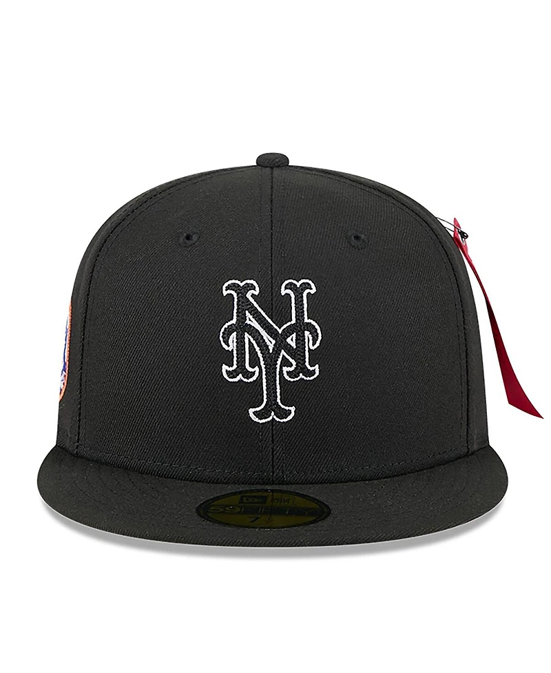 New Era x Alpha Industries Men's Black York Mets 59FIFTY Fitted Hat