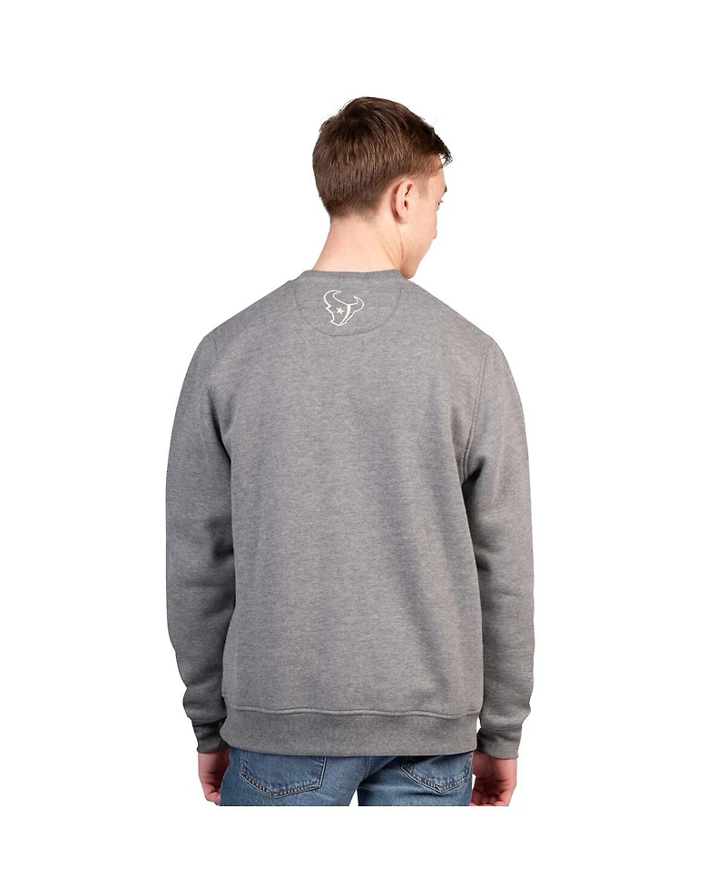 Starter Men's Charcoal Houston Texans Assist Fleece Crewneck Sweatshirt