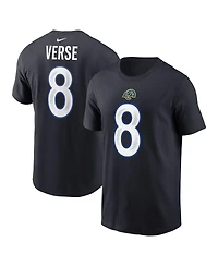 Nike Men's Jared Verse Midnight Blue Los Angeles Rams 2025 Rivalries Collection Player Name Number T-Shirt