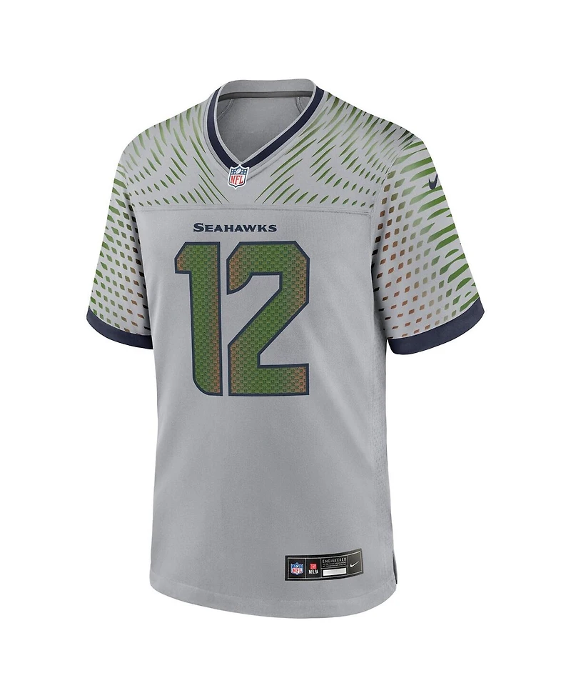 Nike Men's 12s Wolf Gray Seattle Seahawks 2025 Rivalries Collection Game Jersey