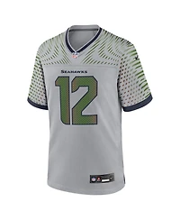 Nike Men's 12s Wolf Gray Seattle Seahawks 2025 Rivalries Collection Game Jersey