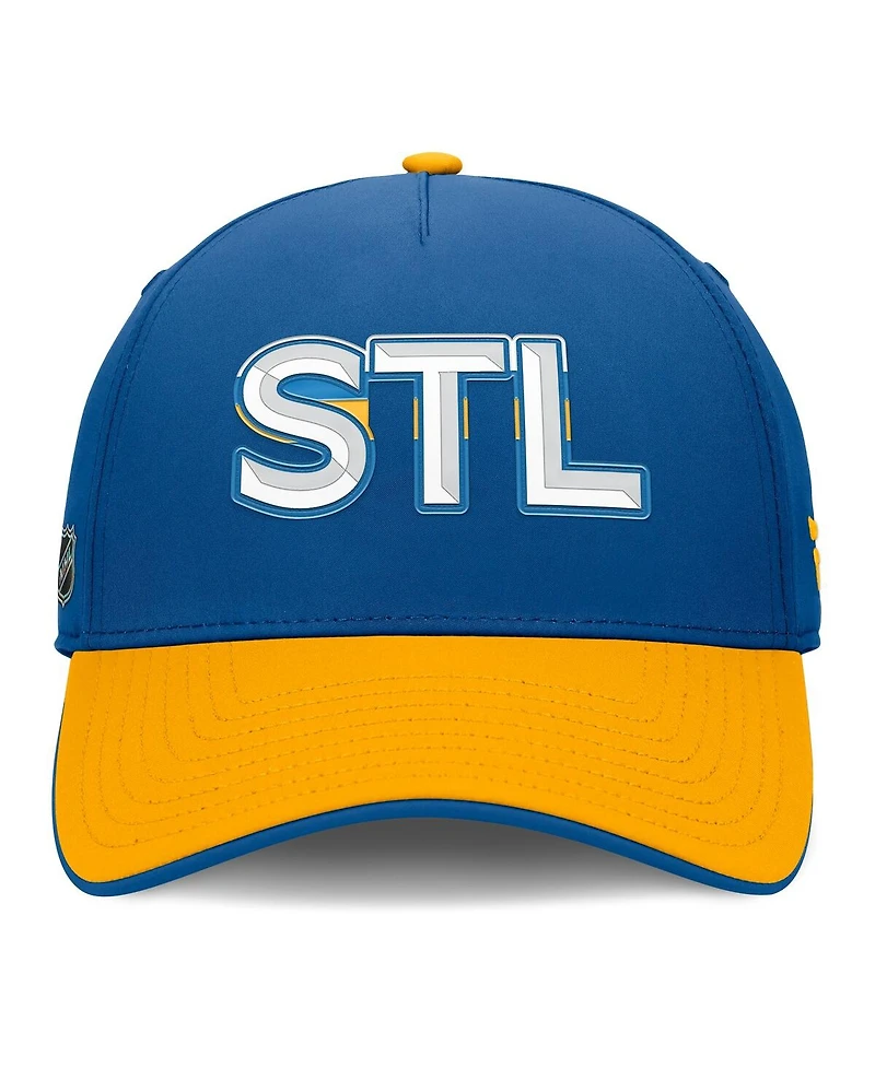 Fanatics Men's Blue/Gold St. Louis Blues Authentic Pro Rink Team Code Flex Hat