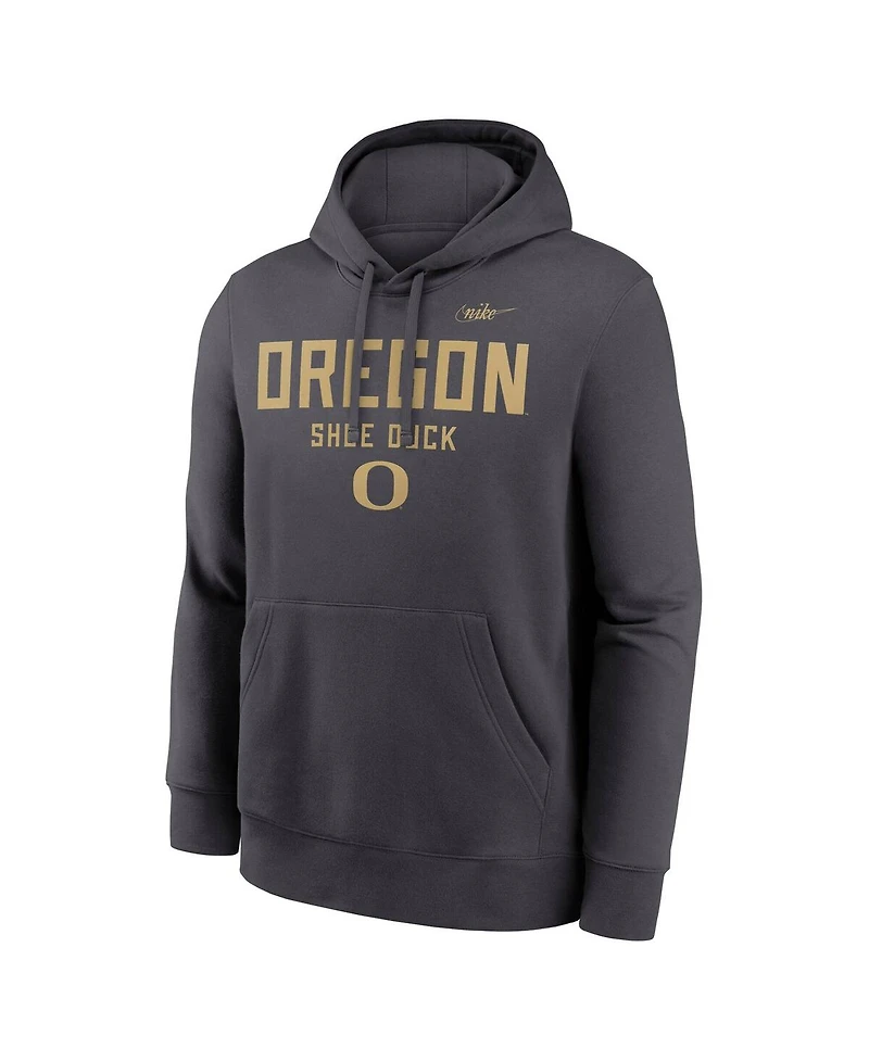 Nike Men's Anthracite Oregon Ducks Shoe Duck Club Fleece Hoodie