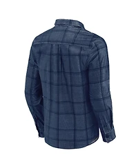 Darius Rucker Collection by Fanatics Men's Navy Dallas Cowboys Micro Corduroy Plaid Button Up Shirt