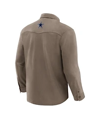 Darius Rucker Collection by Fanatics Men's Tan Dallas Cowboys Polar Fleece Cozy Button-Up Shirt