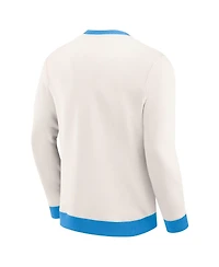 Darius Rucker Collection by Fanatics Men's Cream Tennessee Titans Colorblock Crewneck Sweatshirt