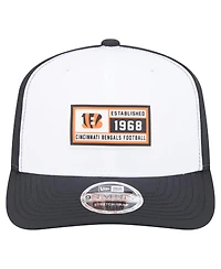 New Era Men's White/Black Cincinnati Bengals Established Patch 9SEVENTY Adjustable Hat