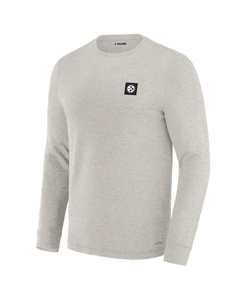 J. Palmer Men's Gray Pittsburgh Steelers Four Down Long Sleeve T-Shirt