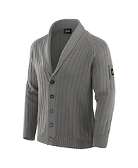 J. Palmer Men's Graphite Pittsburgh Steelers the Playmaker Cardigan Raglan Sweater