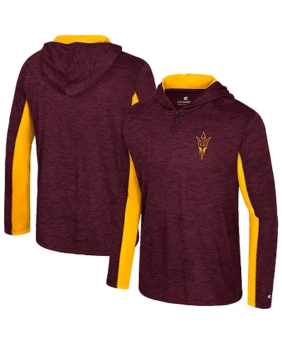 Colosseum Men's Maroon Arizona State Sun Devils Always Sunny Quarter-Zip Hoodie
