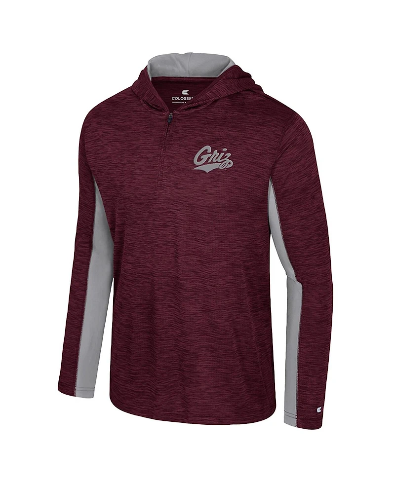 Colosseum Men's Maroon Montana Grizzlies Always Sunny Quarter-Zip Hoodie
