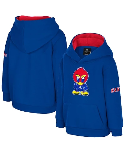 Colosseum Toddler Royal Kansas Jayhawks Big Logo Volume Fleece Pullover Hoodie