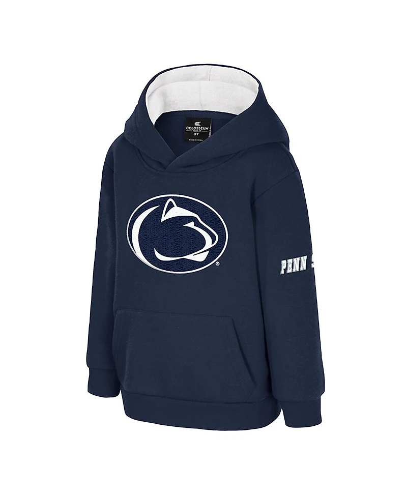 Colosseum Toddler Navy Penn State Nittany Lions Big Logo Volume Fleece Pullover Hoodie
