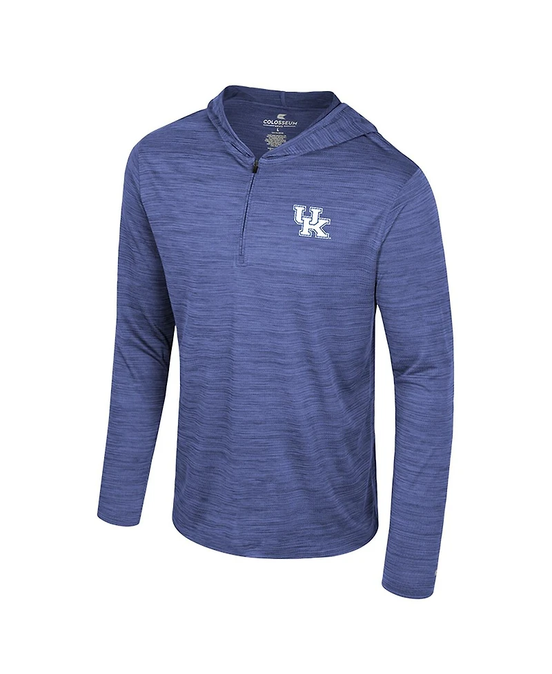 Colosseum Men's Royal Kentucky Wildcats Always Sunny Lightweight Quarter-Zip Hoodie