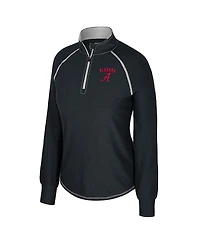 Colosseum Women's Black Alabama Crimson Tide Bikram Raglan Quarter-Zip Sweatshirt