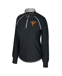 Colosseum Women's Black Tennessee Volunteers Bikram Raglan Quarter-Zip Sweatshirt