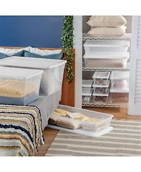 Sterilite 41 Quart Lightweight Storage Box Container with Lid, 6 Pack
