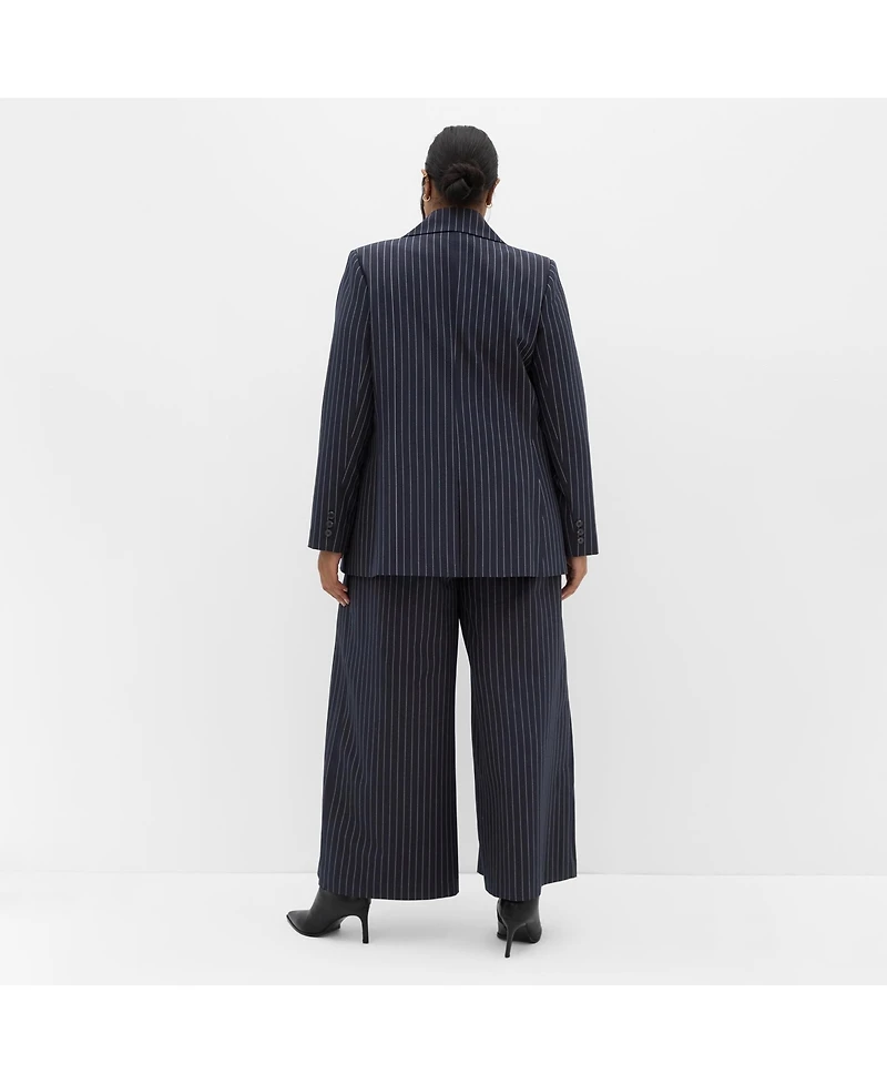 City Chic Women's Karla Pinstripe Wide Leg Pant
