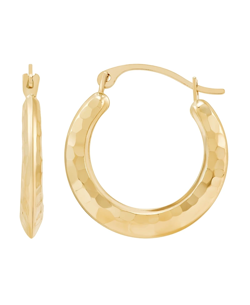 Macy's Polished Round Back to Back Hoop Earrings in 10K Yellow Gold