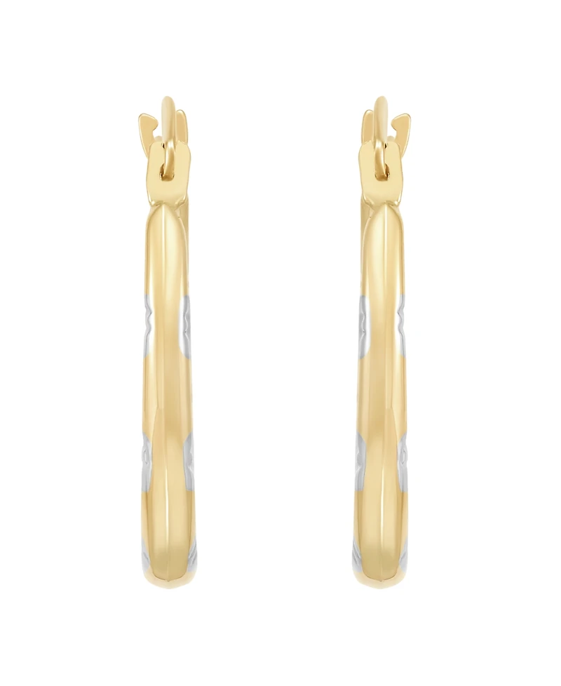 Macy's Polished Pattern Hoop Earrings in 14K Yellow Gold