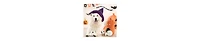 Nocciola 4 Packs Dog Toys, Spooky Pumpkin Burrow with 3 Squeaky Skulls,Hide and Seek Dog Toys