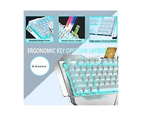 Wireless Gaming Keyboard and Mouse Combo - Backlit Keyboard with Rechargeable 3000mAh Battery,Removable Wrist Rest and 7 Color Mute Mouse