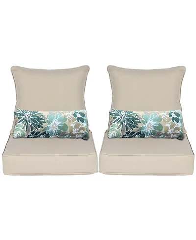 Aoodor 24.4" x 24.4"x5.1" Patio Furniture Outdoor Deep Seat Cushion(2 pieces)