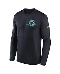 Nike Men's Pitch Blue Miami Dolphins 2025 Rivalries Collection Sideline Legend Dri-fit Long Sleeve T-Shirt