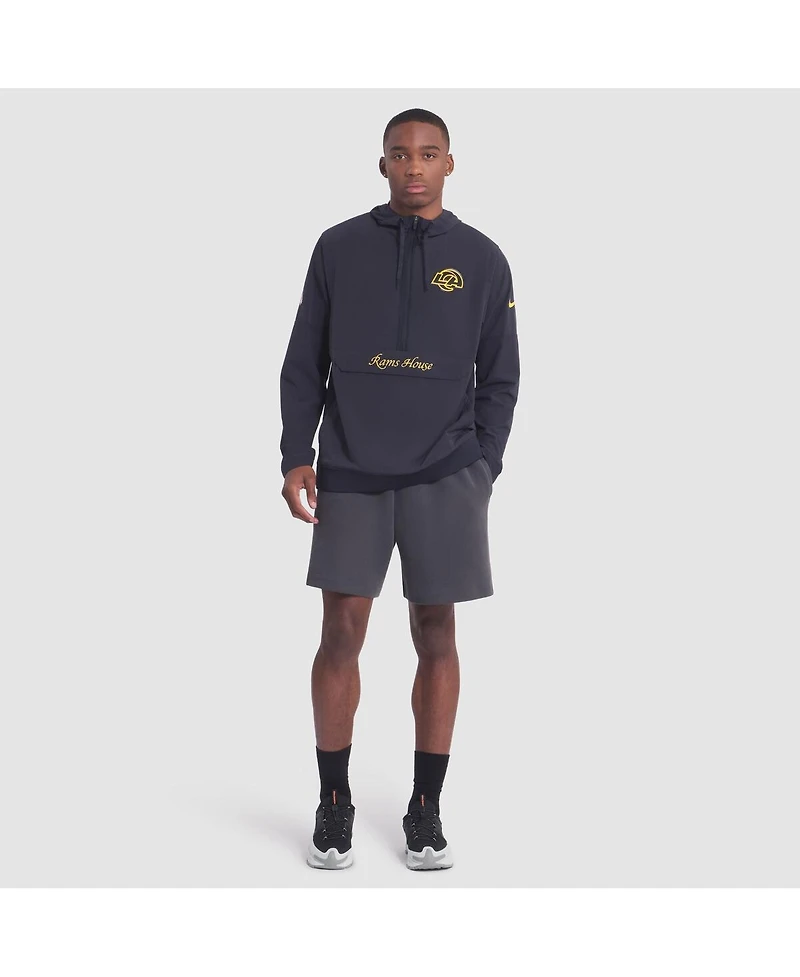 Nike Men's Midnight Blue Los Angeles Rams 2025 Rivalries Collection Sideline Anorak Half-Zip Hoodie Jacket