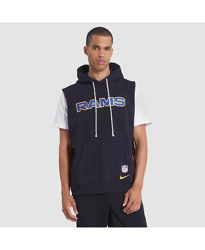 Nike Men's Midnight Blue Los Angeles Rams 2025 Rivalries Collection Standard Issue Sideline Dri-fit Sleeveless Hoodie