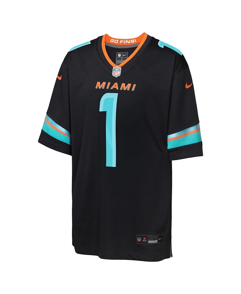 Nike Big Boys and Girls Tua Tagovailoa Pitch Blue Miami Dolphins 2025 Rivalries Collection Game Jersey
