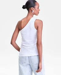 I.n.c. International Concepts Women's One-Shoulder Asymmetrical Cotton Tank Top, Macy's Exclusive