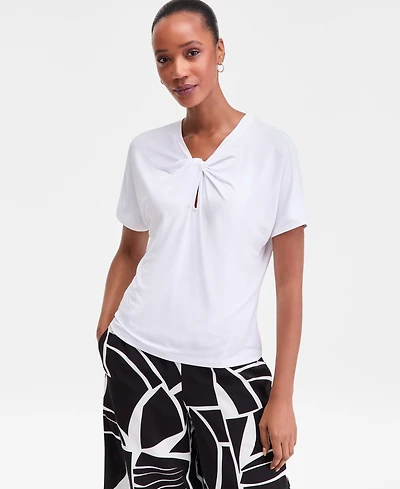 I.n.c. International Concepts Women's Keyhole Drape Shirt, Macy's Exclusive