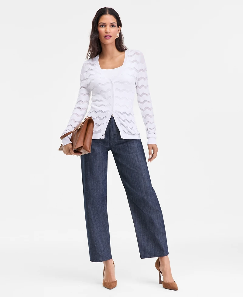 I.n.c. International Concepts Women's Chevron Stitch Cardigan, Macy's Exclusive