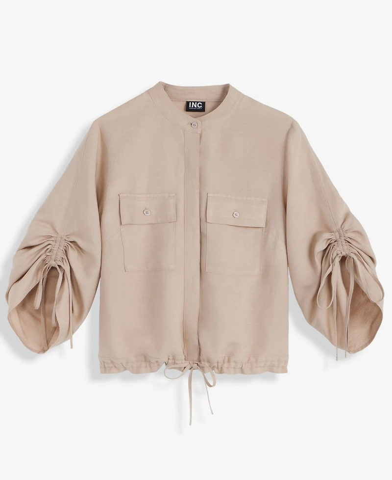 I.n.c. International Concepts Women's Tie-Sleeve Chambray Tie-Waist Blouse, Macy's Exclusive