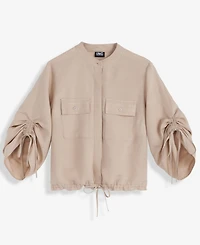 I.n.c. International Concepts Women's Tie-Sleeve Chambray Tie-Waist Blouse, Macy's Exclusive