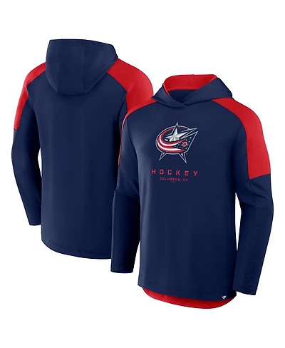 Fanatics Men's Navy Columbus Blue Jackets Meta Game Transitional Pullover Hoodie