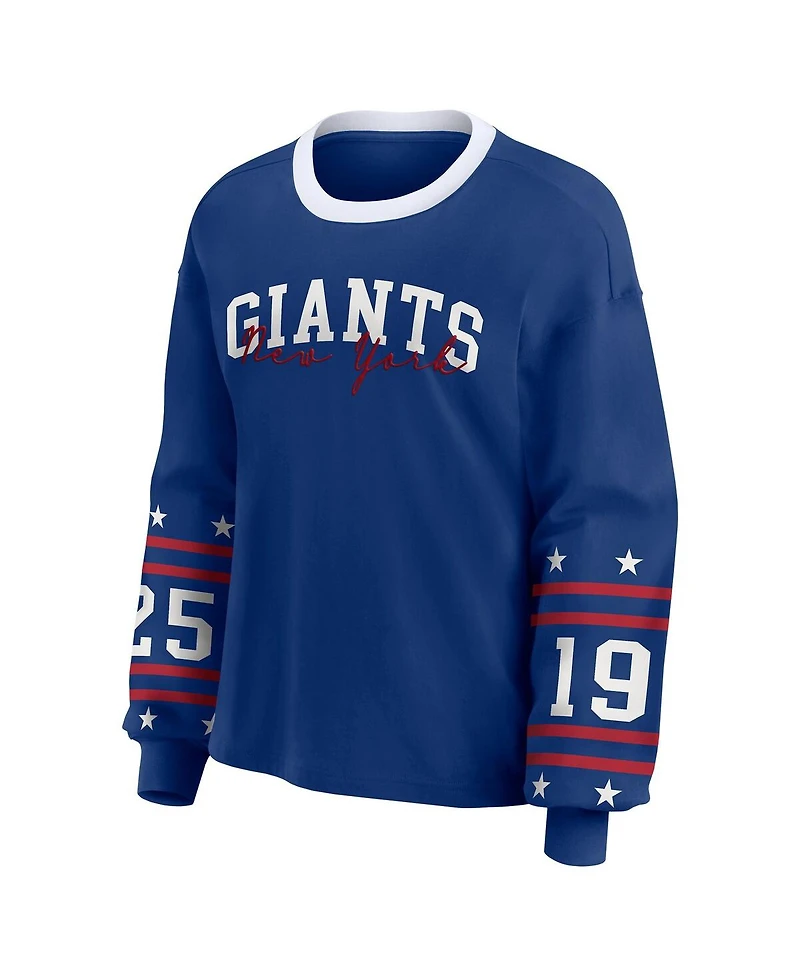 Wear by Erin Andrews Women's Royal New York Giants Sport Long-Sleeve T-Shirt