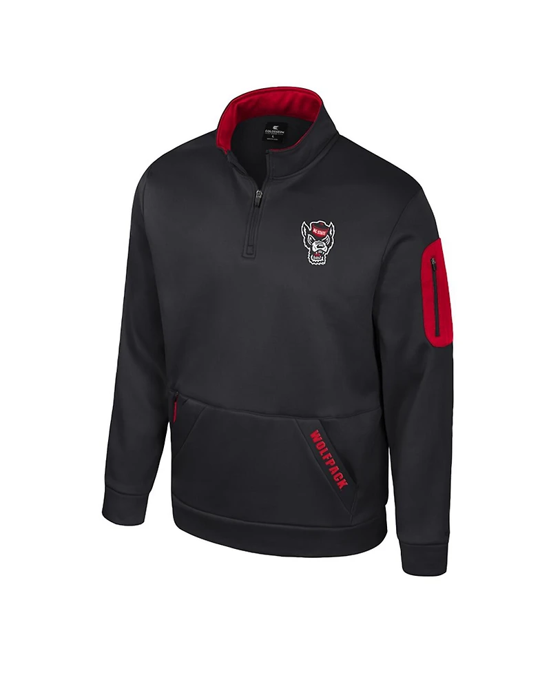 Colosseum Men's Black Nc State Wolfpack Mainframe Quarter-Zip Fleece Jacket
