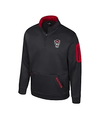 Colosseum Men's Black Nc State Wolfpack Mainframe Quarter-Zip Fleece Jacket
