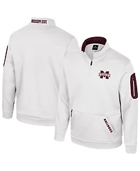 Colosseum Men's White Mississippi State Bulldogs Mainframe Quarter-Zip Fleece Jacket