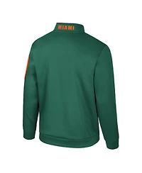 Colosseum Men's Green Miami Hurricanes Mainframe Quarter-Zip Fleece Jacket