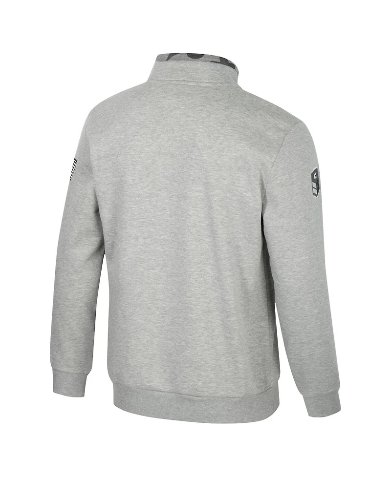 Colosseum Men's Heather Gray Miami Hurricanes Oorah Oht Military Appreciation Fleece Quarter-Zip Jacket