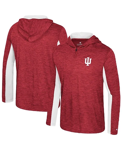 Colosseum Men's Crimson Indiana Hoosiers Always Sunny Quarter-Zip Hoodie