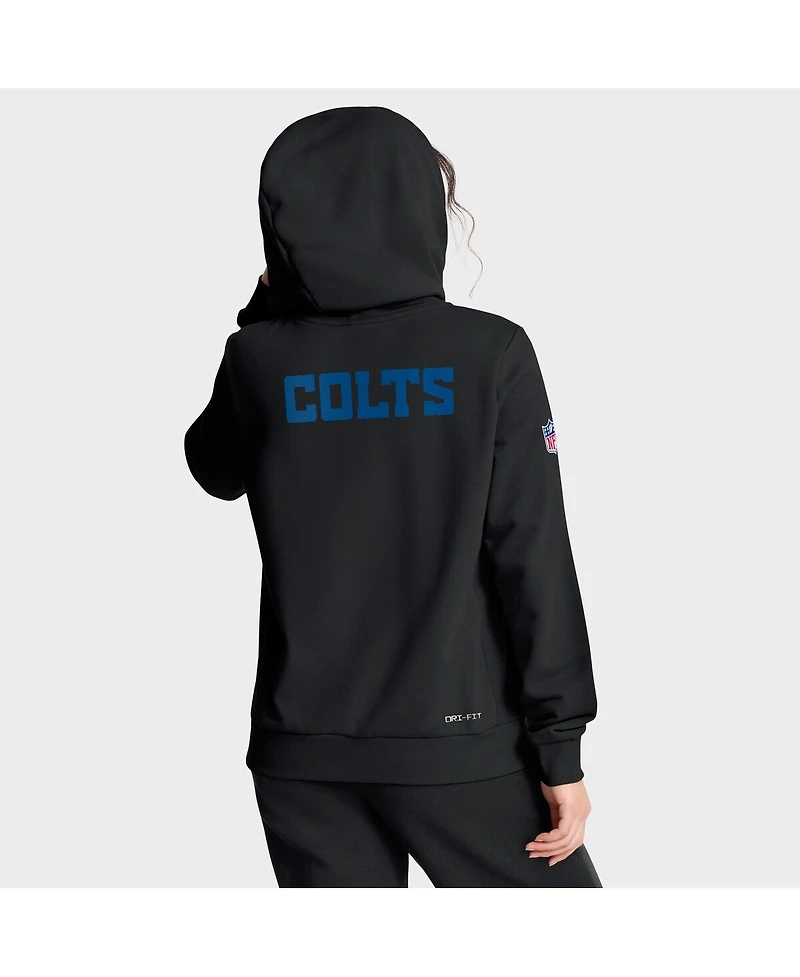 Nike Women's Black Indianapolis Colts Alternate Logo Sideline Standard Issue Dri-fit Hoodie
