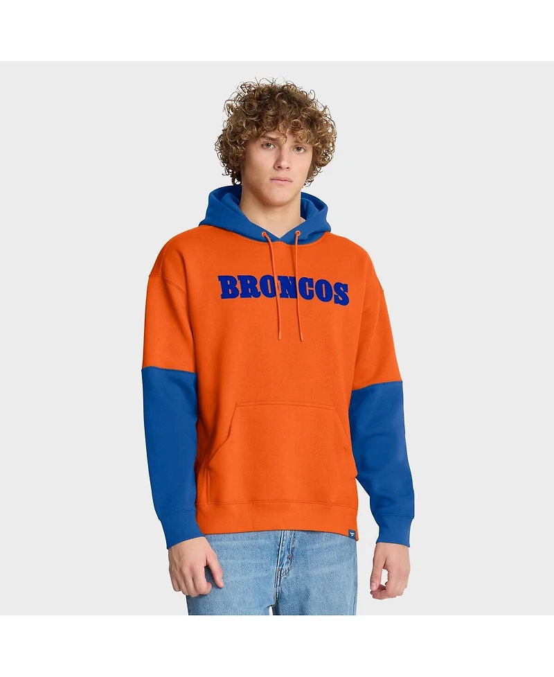 Fanatics Men's Orange Denver Broncos Helmet Retro Pullover Hoodie